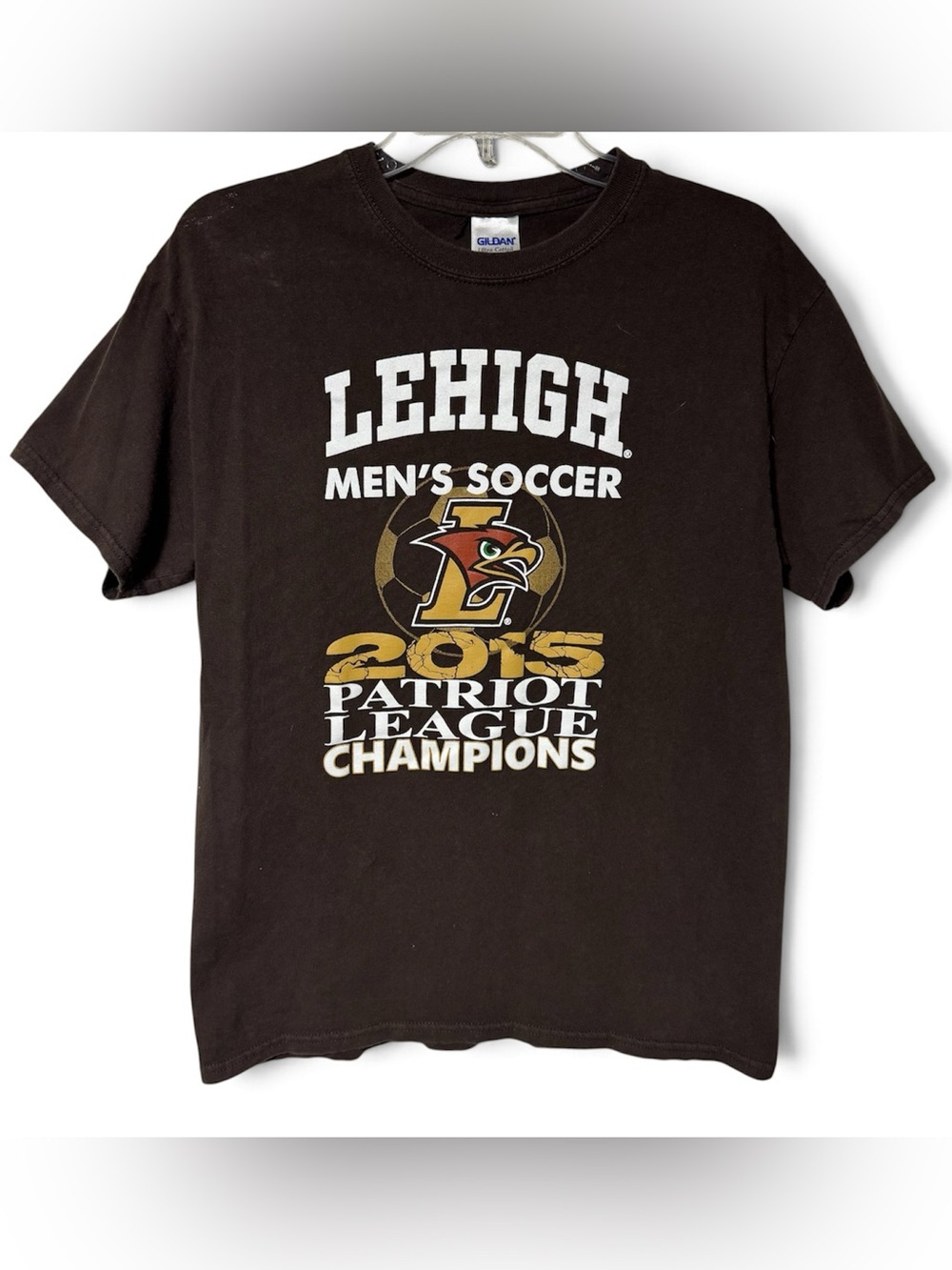 Lehigh Mountain Hawks Men's Soccer 2015 Patriot League Champions T-Shirt M Brown